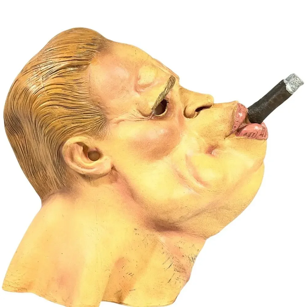 Vintage Arnold Schwarzenegger Cigar Latex Mask Halloween Costume Terminator
